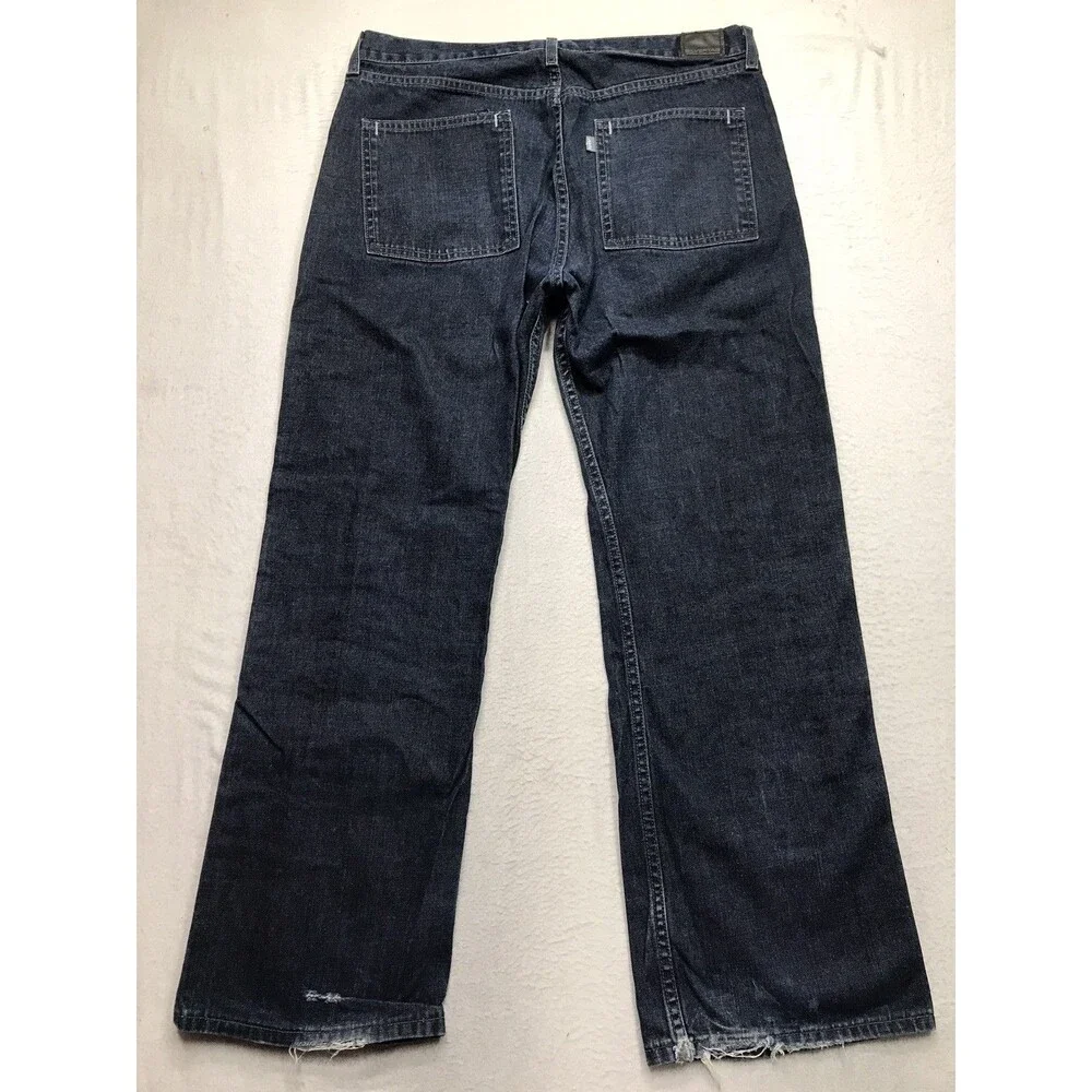 Y2K LEVIS SILVERTAB Boot Fit Jeans Men 36x30 Dark Distressed Made in Mexico '01